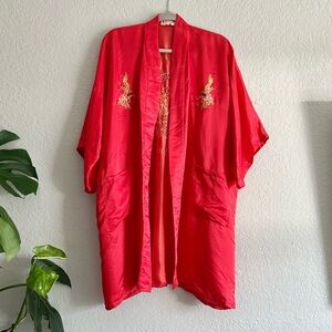 vintage Golden Dragon silk robe